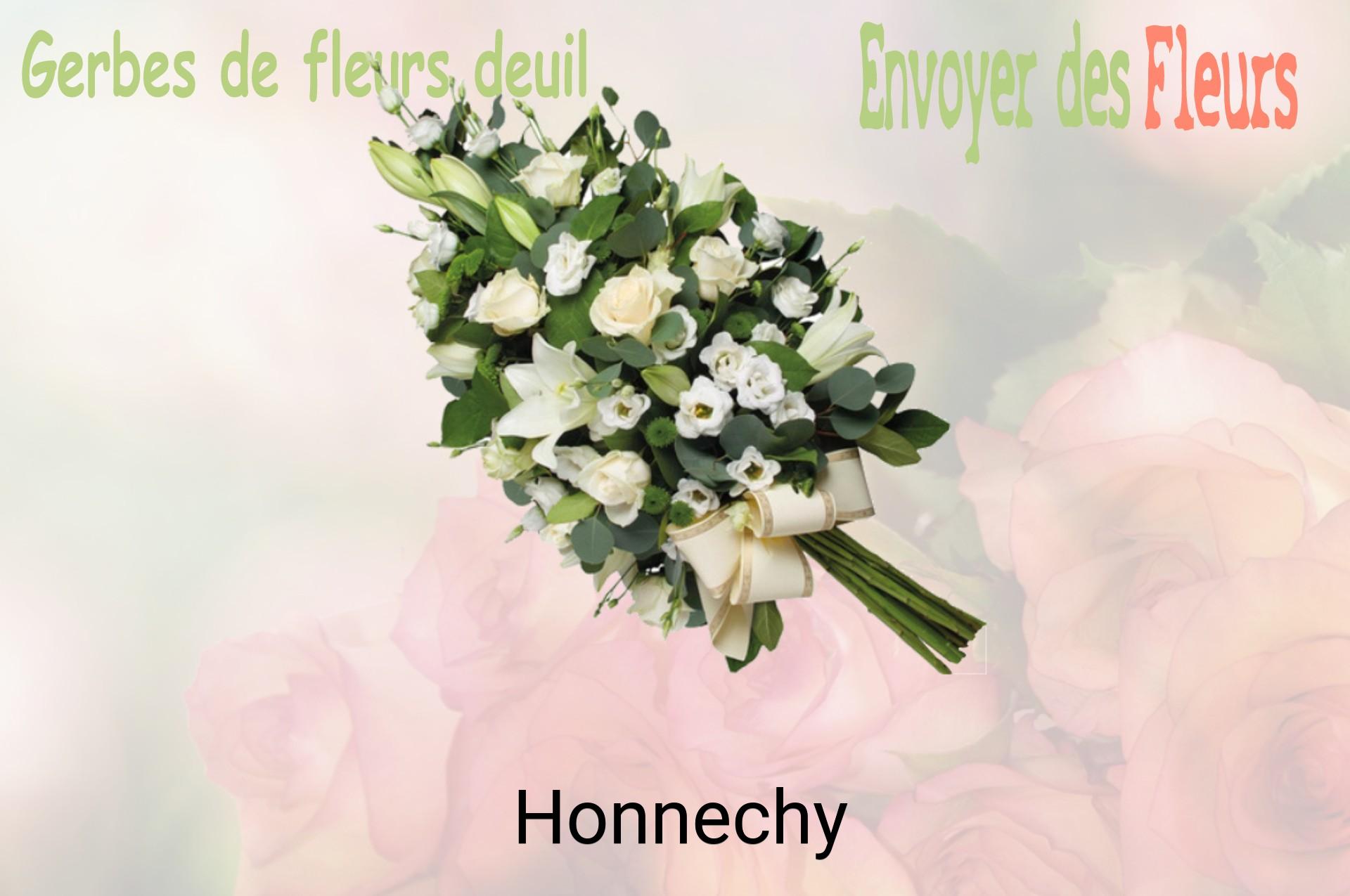 Gerbe de fleurs de deuil livrée à Honnechy